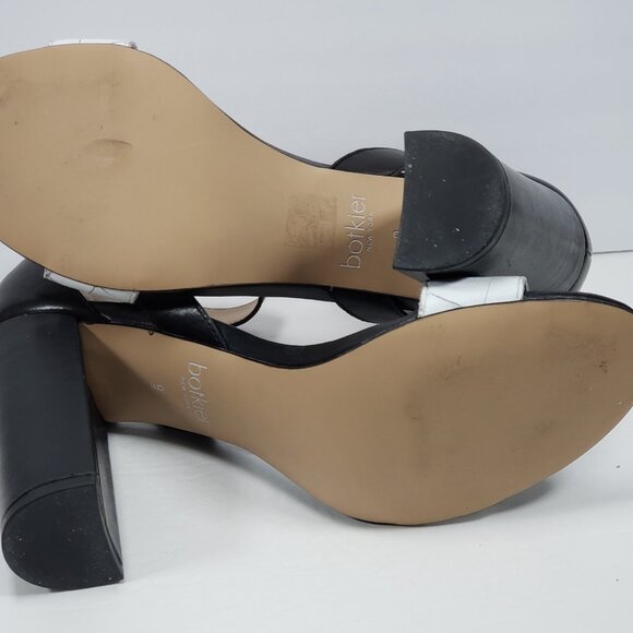 BOTKIER Shana Sandals 9M Black White Block Heel Ankle Strap NWOB - Picture 7 of 8